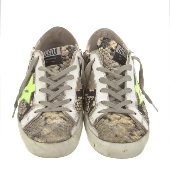 Golden Goose Superstar Sneakers Size 10 Snake Embossed - Picture 3 of 15